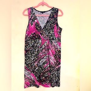 Pink & Black  sleeveless splatter dress